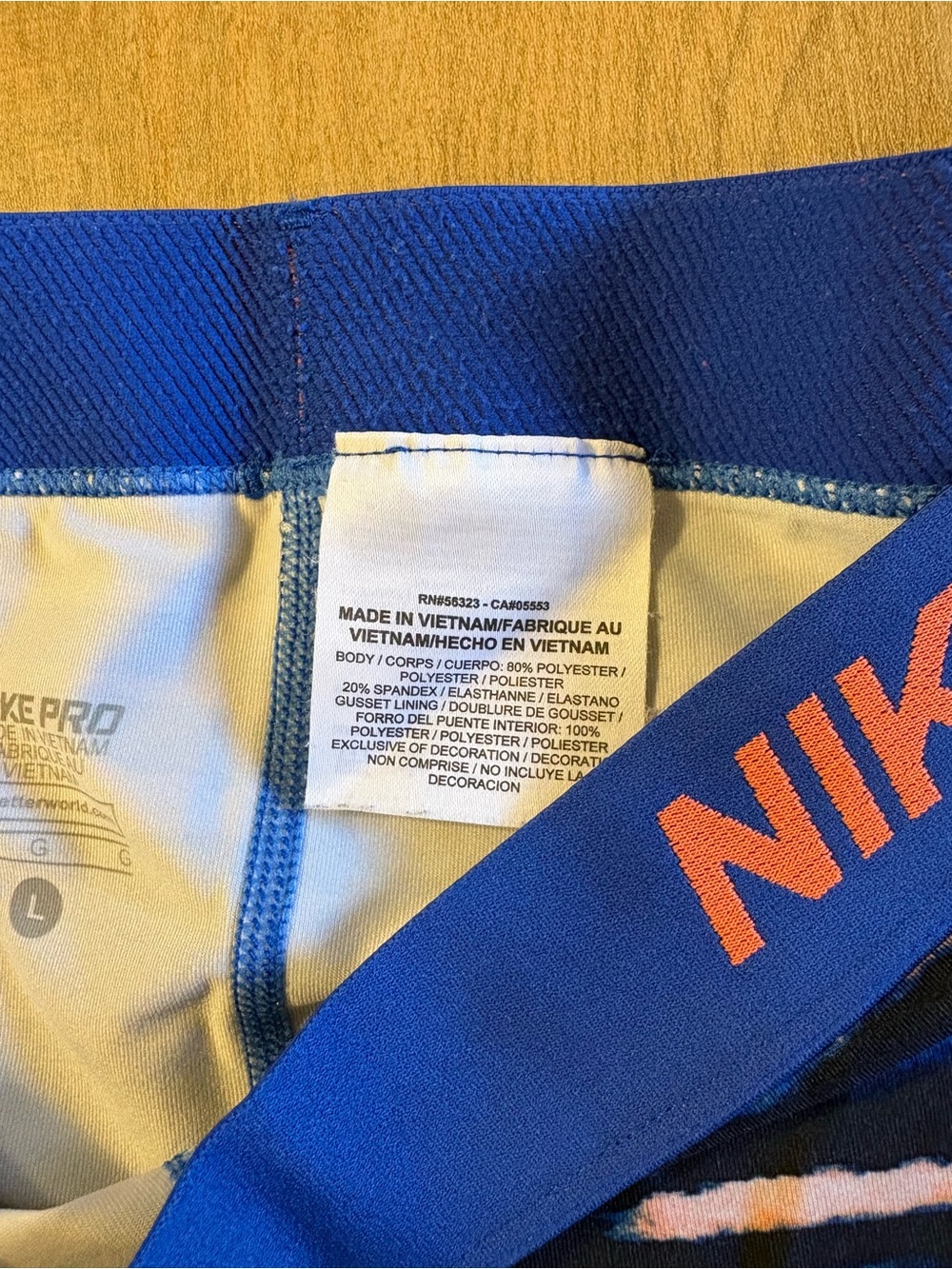 Nike Pro Girls Large Blue Stripe Compression Shorts Youth L Dri-FIT Dance Cheer - Picture 4 of 10
